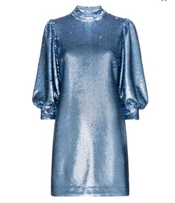 Ganni Sequined Forever Blue Dress Size 10 for rent on The Volte - image 4