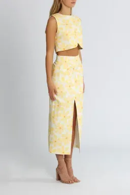 By Johnny Callie Sun Crop and Skirt Set Floral Yellow Size 14 for rent on The Volte - image 2