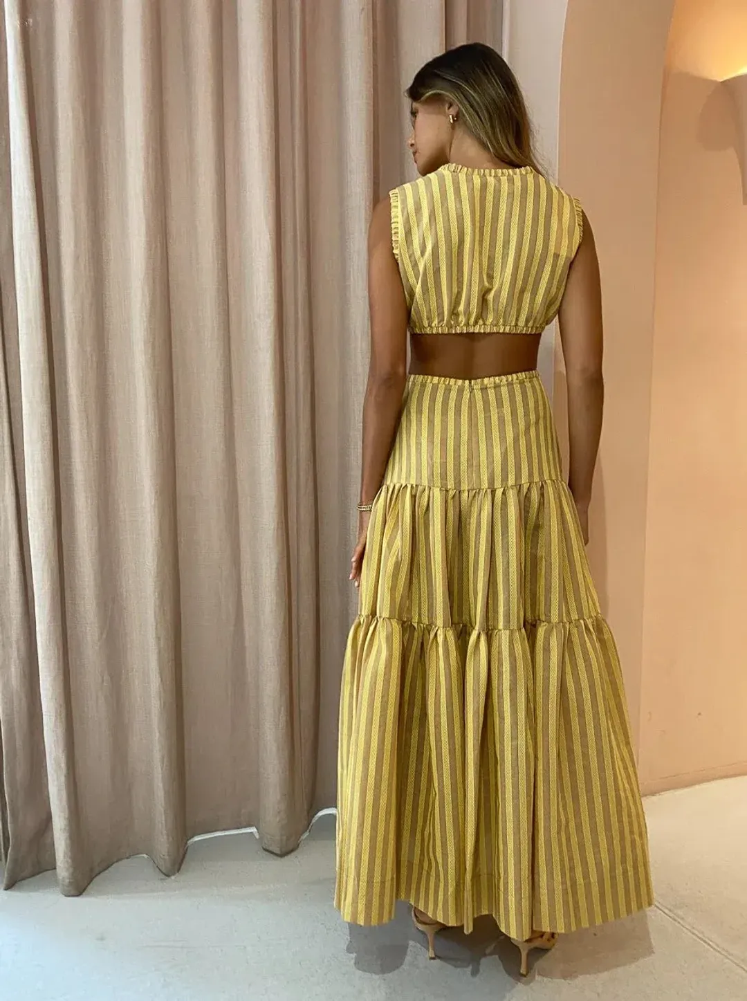 Bec & Bridge Liliana Maxi Dress Stripe Size 12 for rent on The Volte - main image