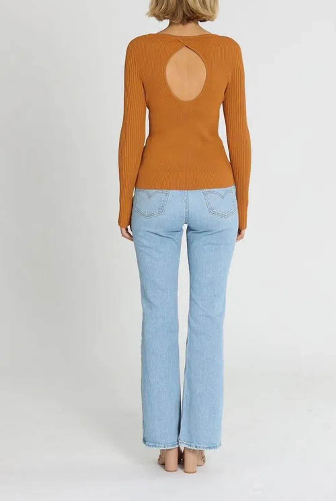 Alice McCall Michelle Knit Long Sleeve Top Tan Brown Size AU 10 for rent on The Volte - main image