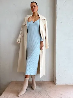 By Nicola Astrology Midi Knit Dress In Ice Blue Size AU 10 for rent on The Volte - image 6