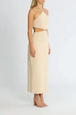 Bec & Bridge Iris Halter Midi Dress Macadamia Nude Size AU 14 for rent on The Volte - image 2