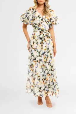 Ginger & Smart Lumiere Wrap Dress Lumiere Multi Print Size AU 16 for rent on The Volte - image 1