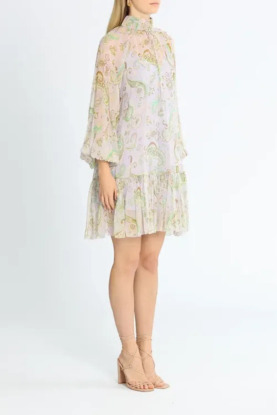 Alemais Marta Silk Crinkle Mini Dress Multi Print Size AU 10 for rent on The Volte - main image