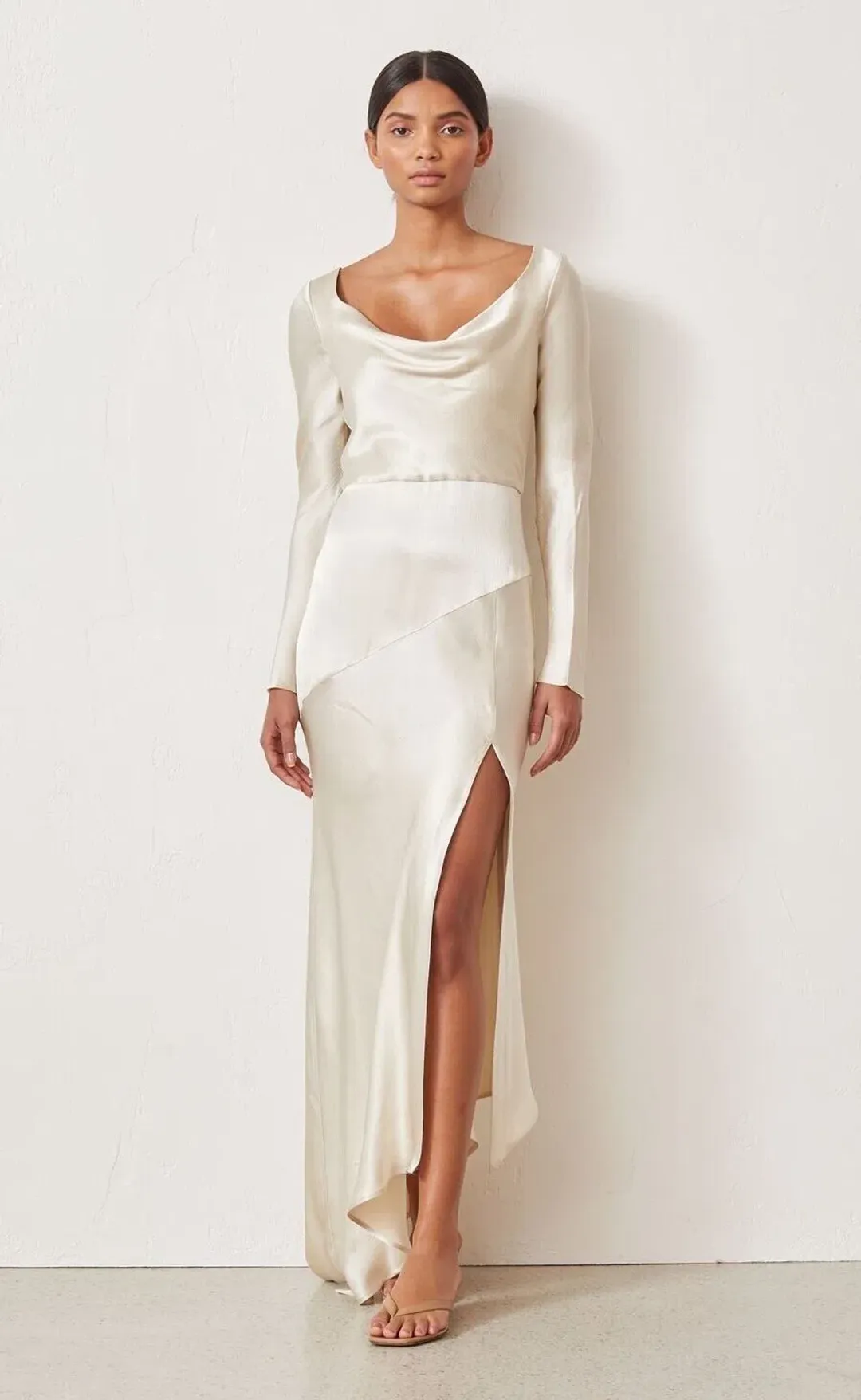 Bec & Bridge Frederic Long Sleeve Dress Oyster Size 6 for rent on The Volte - main image