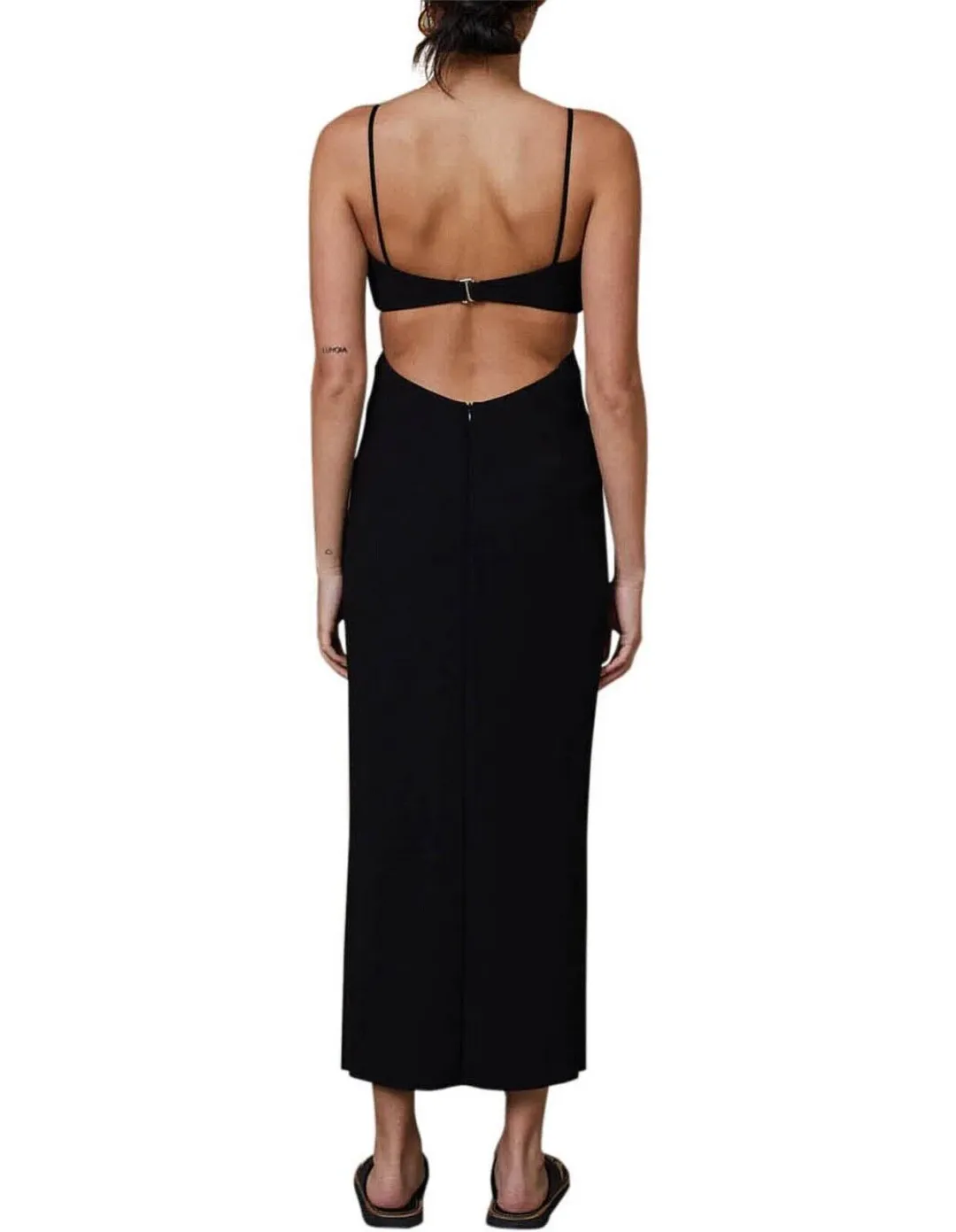 Bec & Bridge Faye Midi Dress Black Size 12  for rent on The Volte - main image