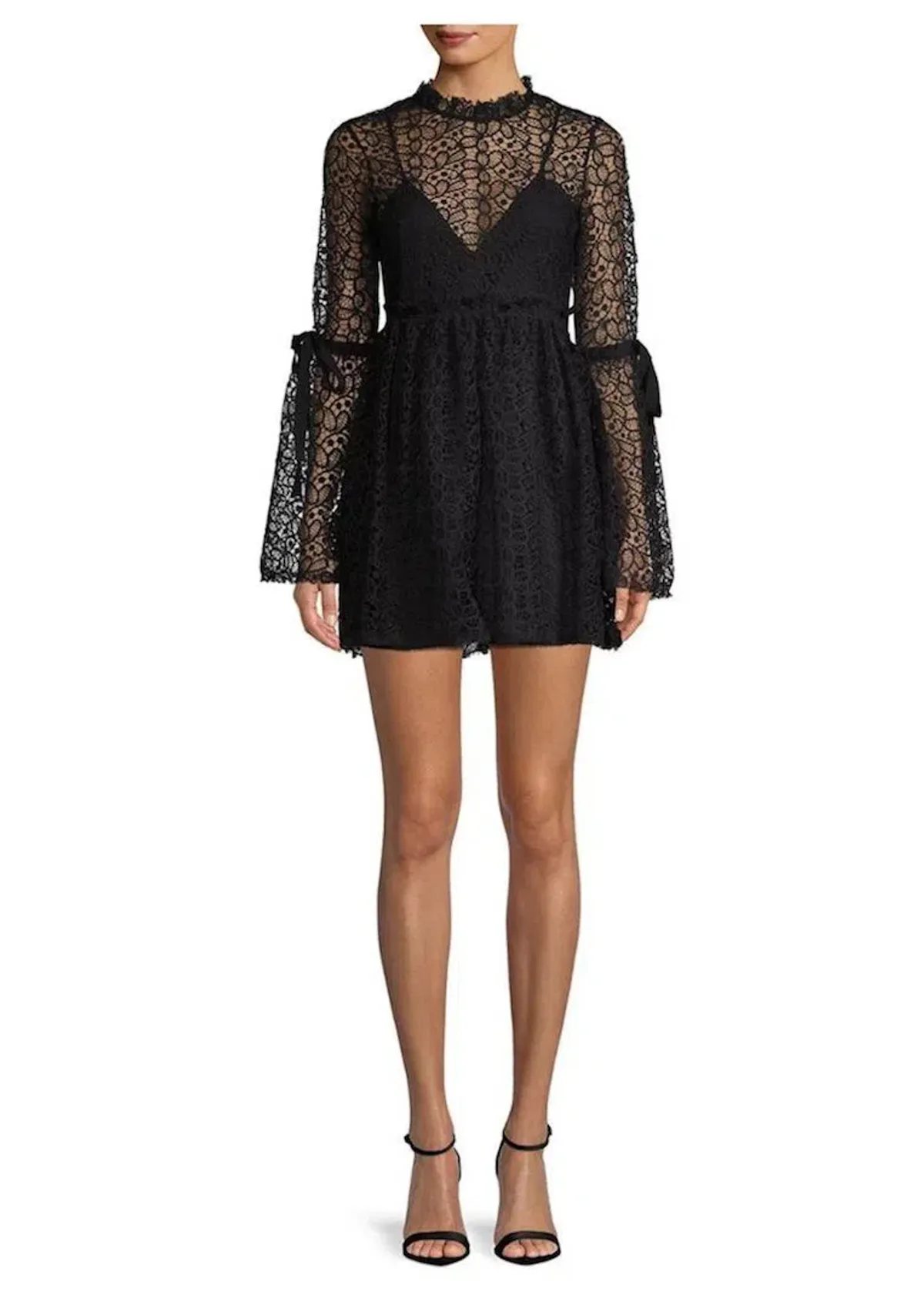 Alice McCall Back To You Lace Mini Dress Black Size 6  for rent on The Volte - main image