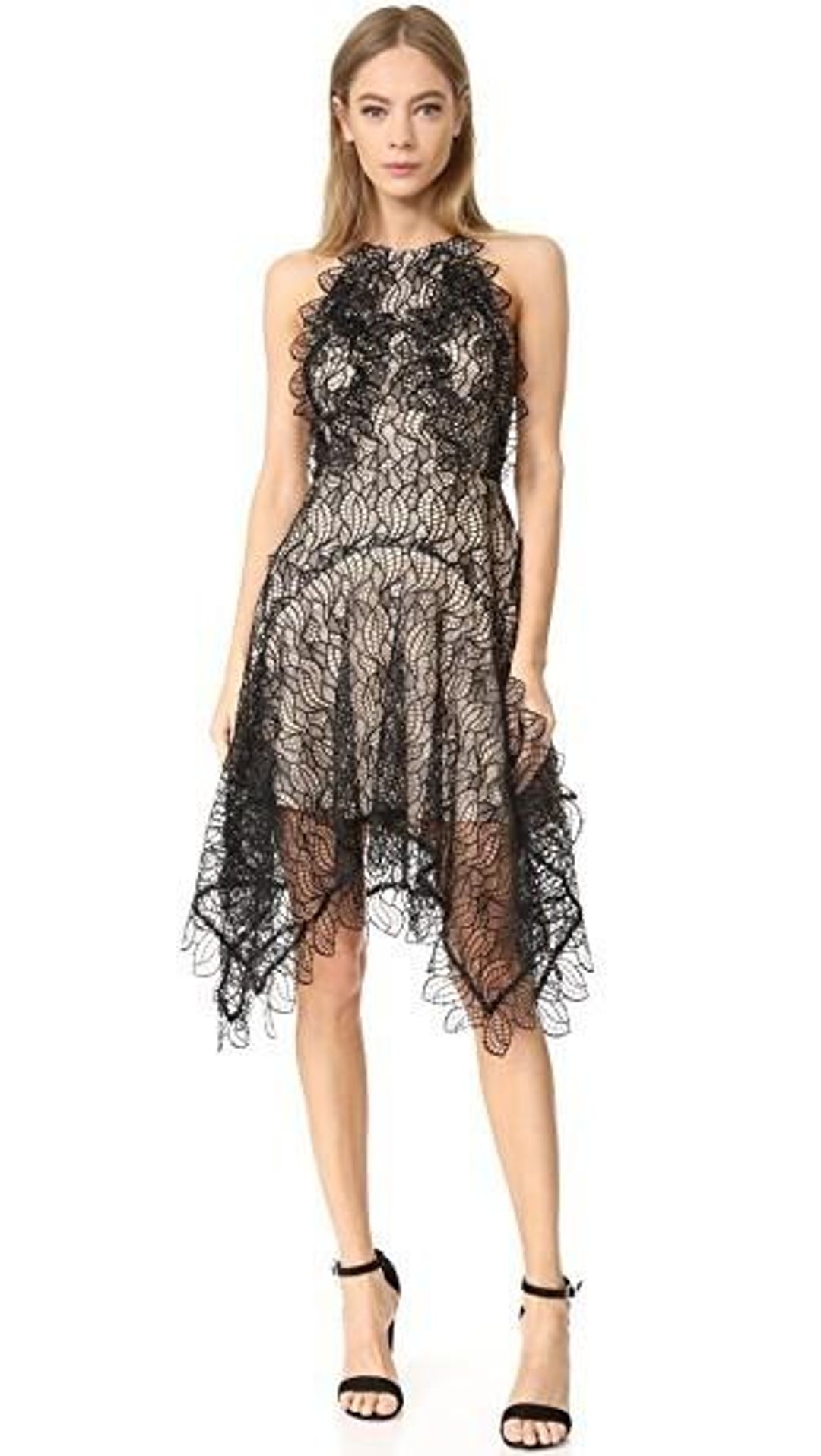Acler Burton Lace Dress Black/Nude Size 12 for rent on The Volte - main image
