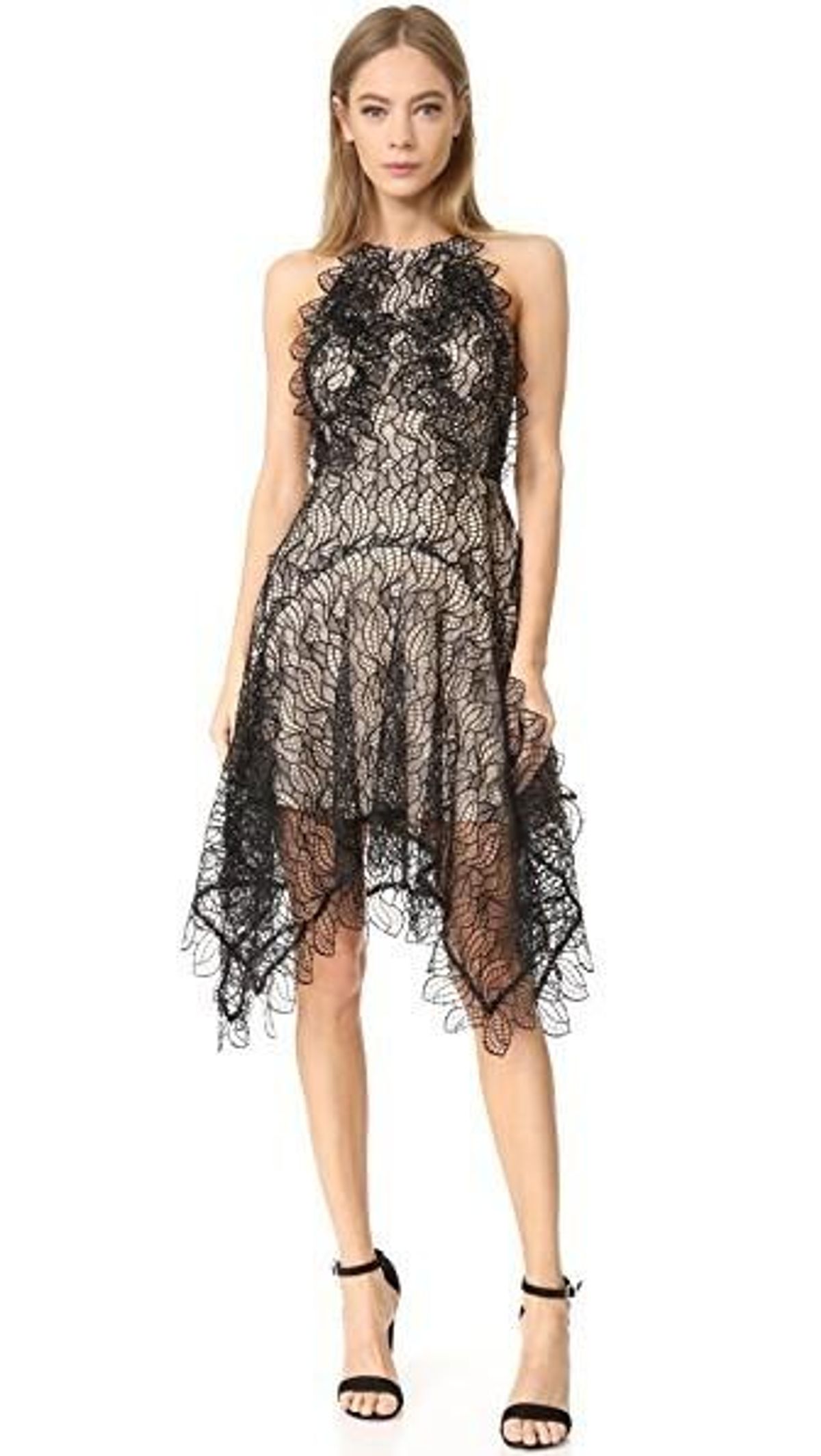 Acler Burton Lace Dress Black/Nude Size 12 for rent on The Volte - main image