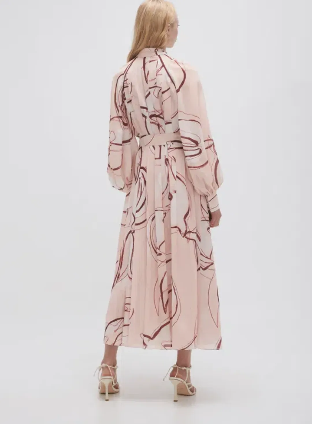 Aje Beatrice Pleated Midi Dress Print Size 10 for rent on The Volte - main image