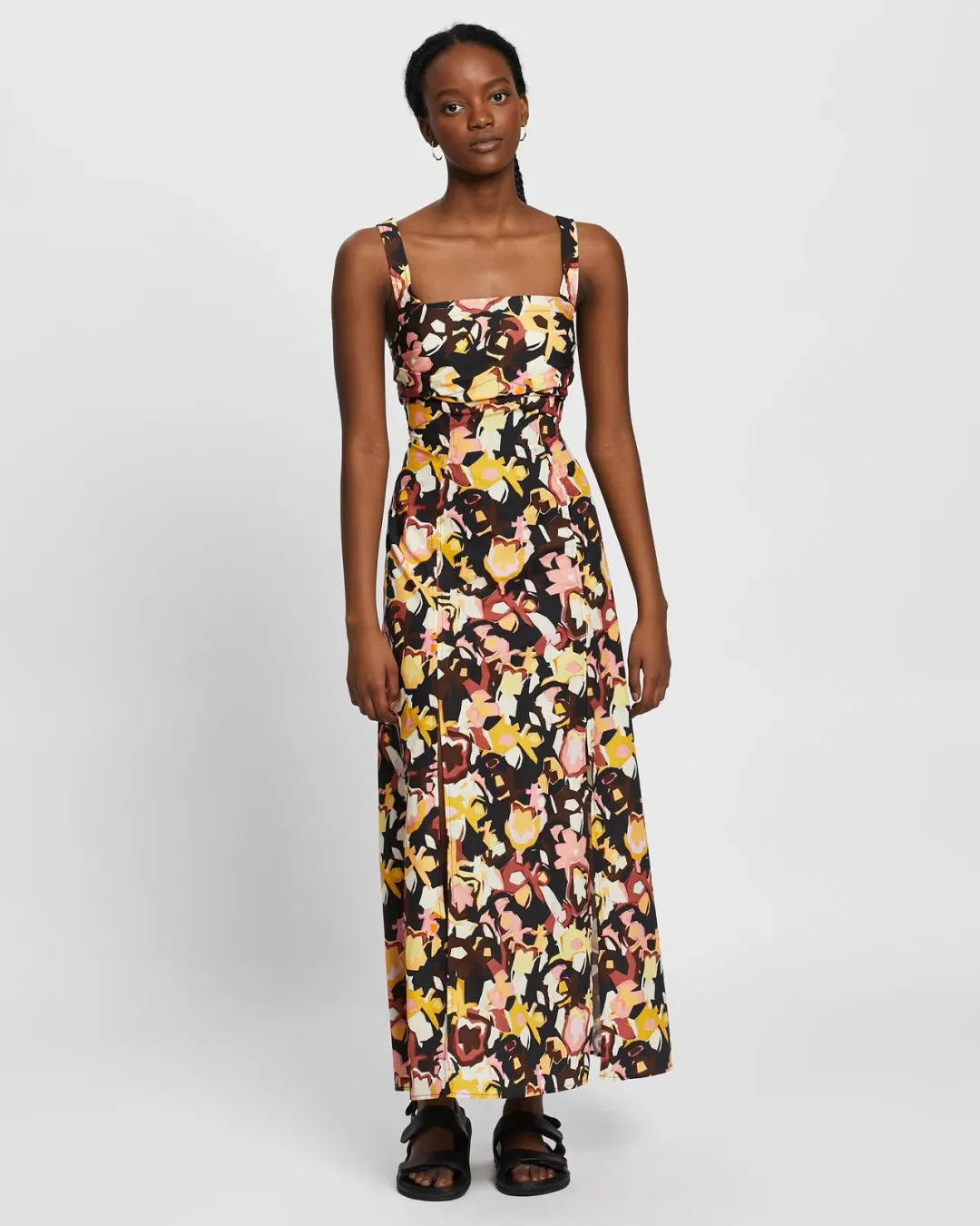 Camilla and Marc Delfino Split Skirt Midi Dress Multi Size 8 for rent on The Volte - main image