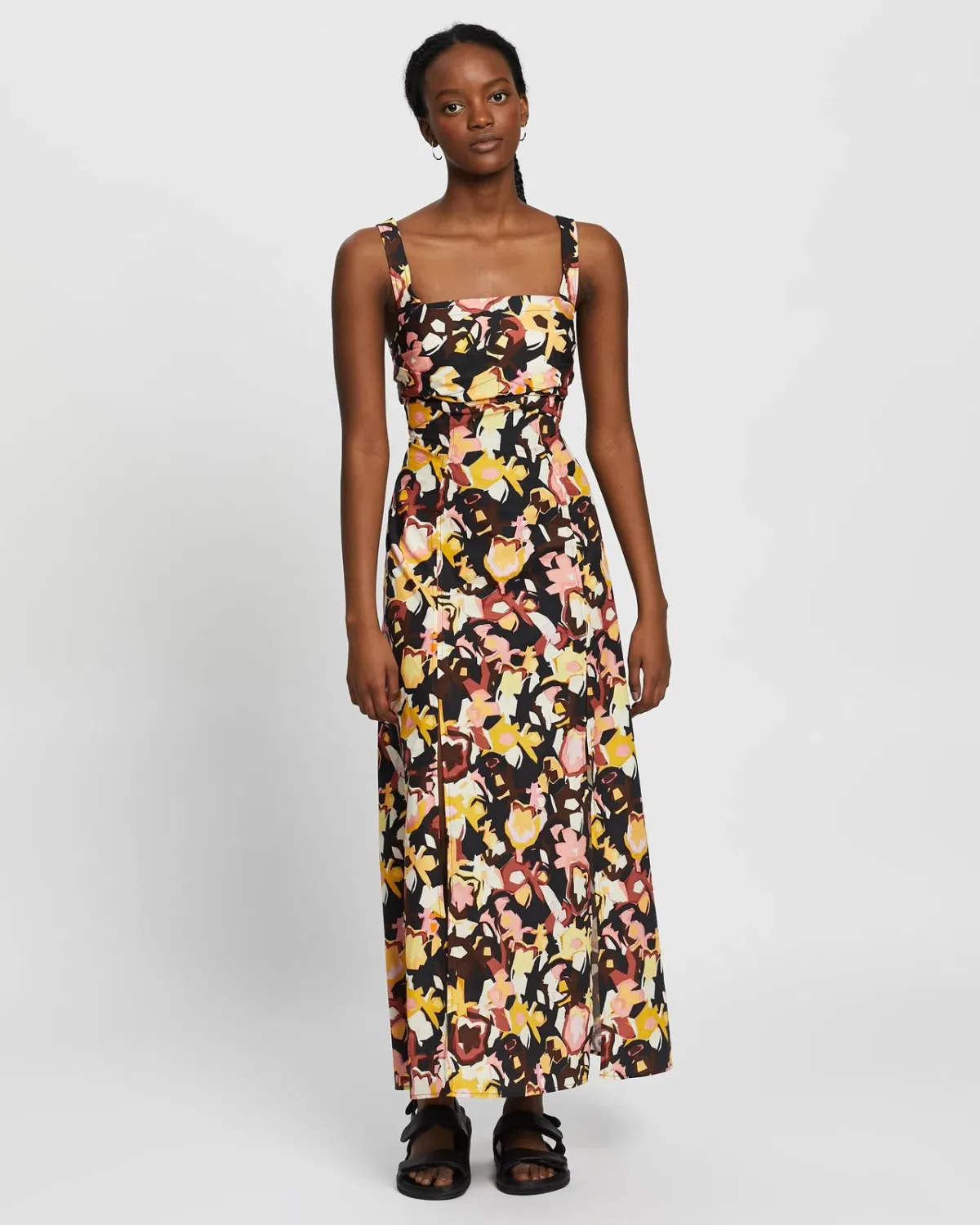 Camilla and Marc Delfino Split Skirt Midi Dress Multi Size 8 for rent on The Volte - main image