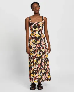 Camilla and Marc Delfino Split Skirt Midi Dress Multi Size 8 for rent on The Volte - image 1