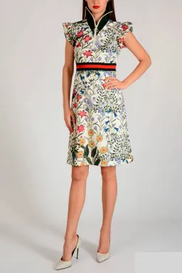 Gucci Floral Jersey Dress Print Size 10 for rent on The Volte - image 1