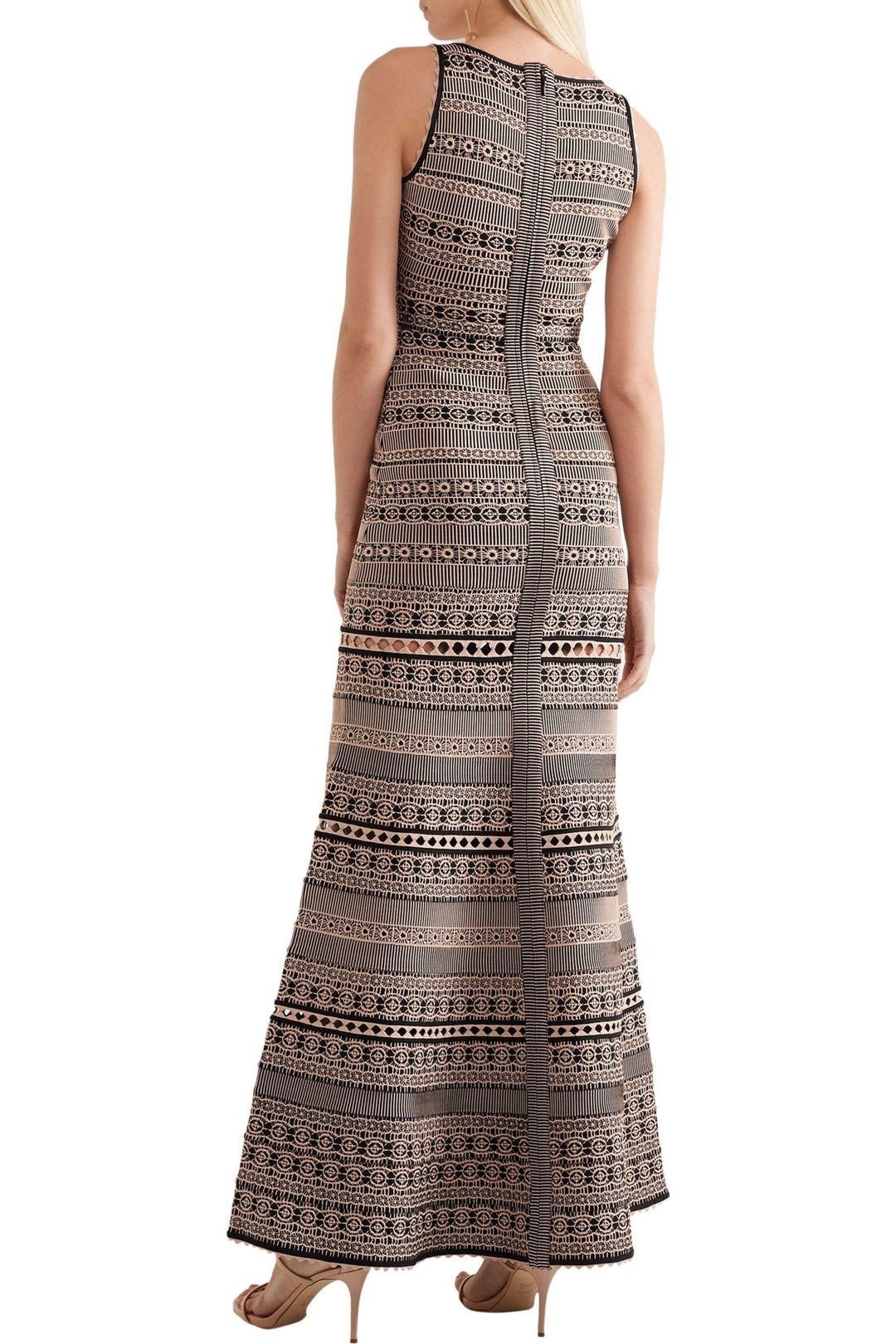 Herve Leger Regina Jacquard Knit Bandage Gown Size 8 for rent on The Volte - main image