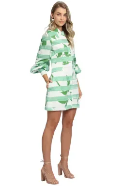 LEO LIN Rose Blanche Mini Dress Green Multi Print size 8 for rent on The Volte - image 2