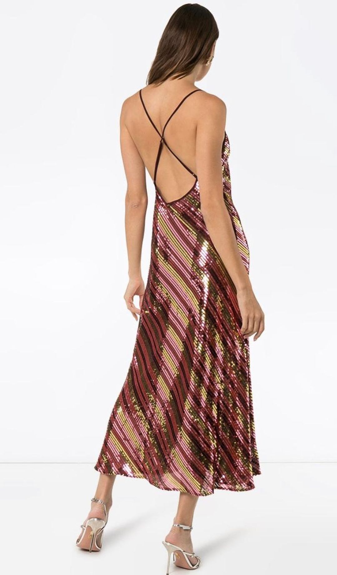 Rixo Sylie sequinned embellished midi dress Size 12 for rent on The Volte - main image