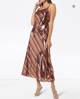 Rixo Sylie sequinned embellished midi dress Size 12 for rent on The Volte - image 1