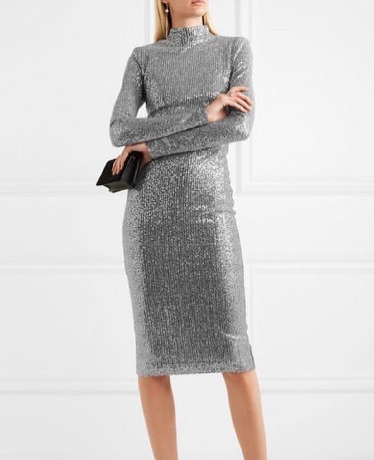 Rebecca Vallance Andree Sequinned Lurex Midi Dress Size 8  for rent on The Volte - main image