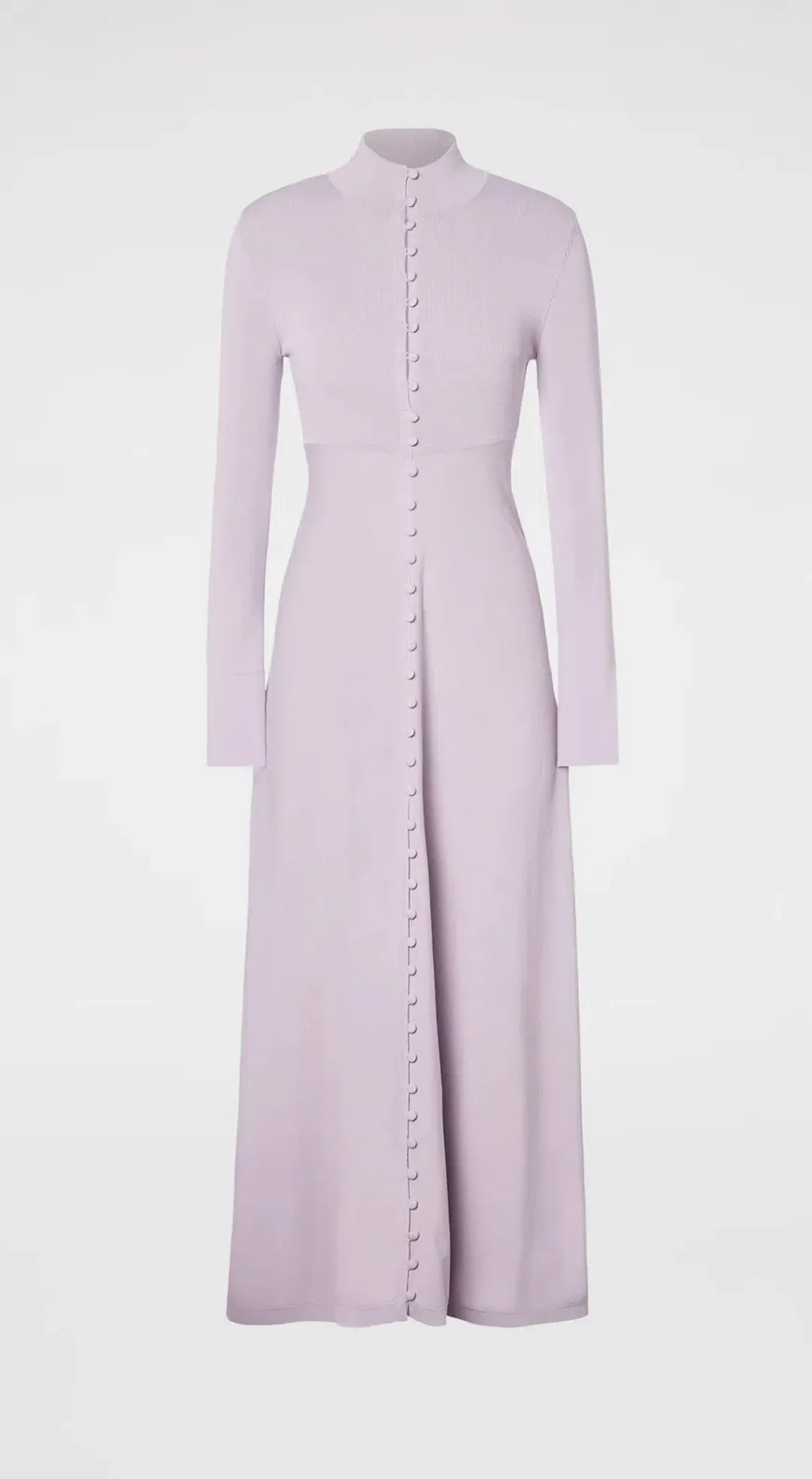 Scanlan Theodore Crepe Knit Button Polo Dress Pale Mauve Size 8 for rent on The Volte - main image