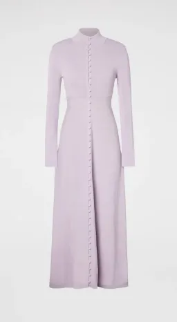 Scanlan Theodore Crepe Knit Button Polo Dress Pale Mauve Size 8 for rent on The Volte - image 5