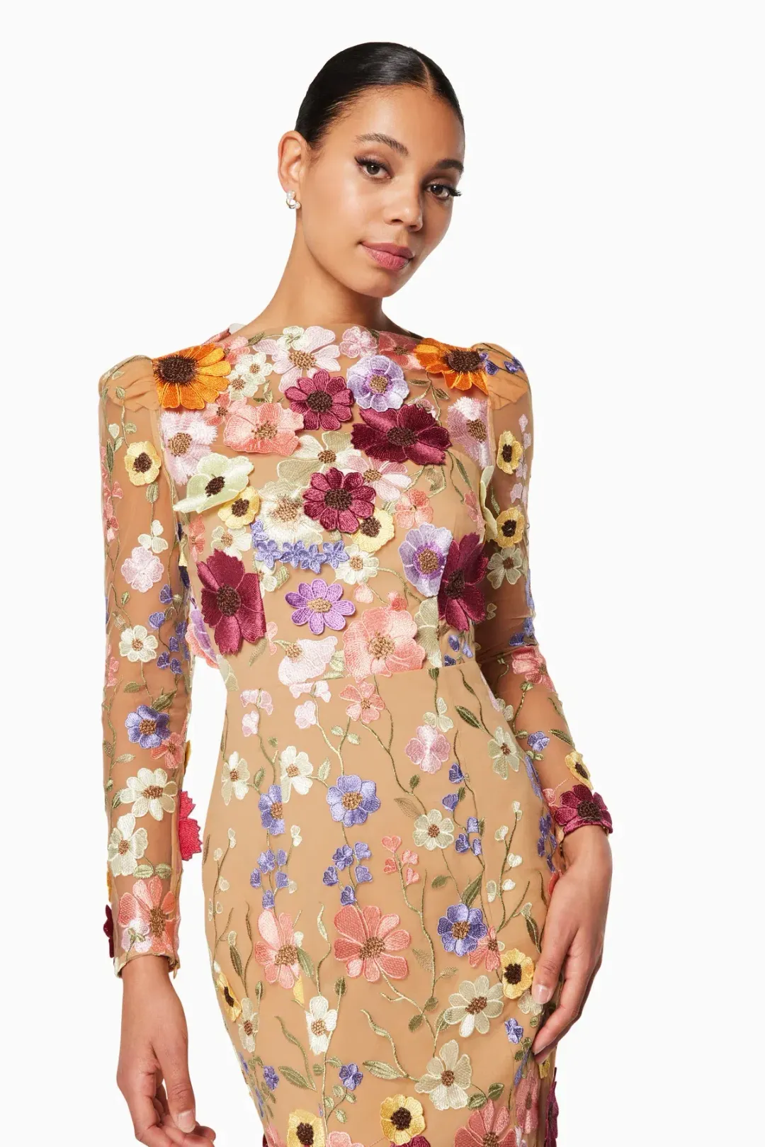 Elliatt Floral Embellished Lace Shannon Dress Floral Size AU 6 for rent on The Volte - main image