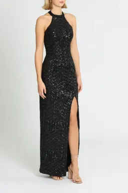 L'amour Diana Halter Gown Black Size AU 16 for rent on The Volte - image 2