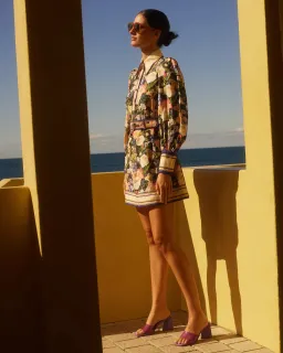 Zimmermann Coaster Long Sleeve Tunic Mini Dress Mayflower Black Floral Print Size 2 / AU 12 for rent on The Volte - image 1