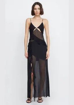 Bec & Bridge Aurelie Strap Frill Maxi Dress Black Size 6 for rent on The Volte - image 1