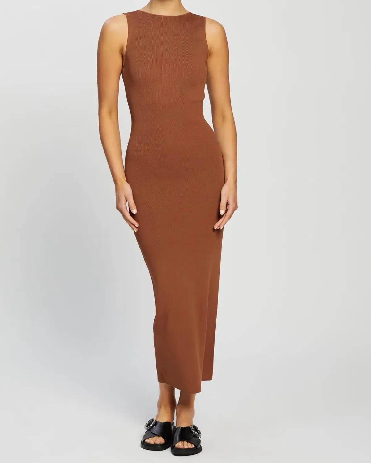 Bec & Bridge Sorbet Summer Midi Dress Brown Size AU 10 for rent on The Volte - main image