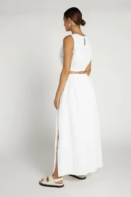 DISSH Dylan Linen Crop Top and Maxi Skirt Set White Size S / AU 8 for rent on The Volte - image 2