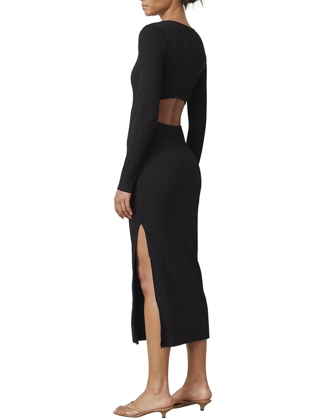 Bec & Bridge Noir et Blanc Long Sleeve Midi Dress Black Size AU 8 for rent on The Volte - main image