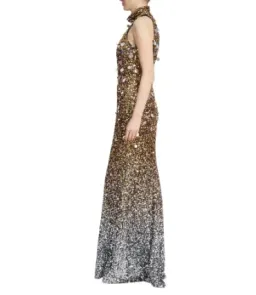 Badgley Mischka Ombre Sequined Gown Size 10  for rent on The Volte - image 2