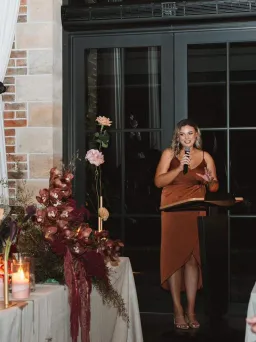 Shona Joy Luxe Tie Front Cocktail Dress Mocha Size AU 16 for rent on The Volte - image 6