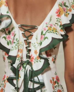 Alemais Elisabetta Ruffle Midi Dress Multi Size AU 8 for rent on The Volte - image 3