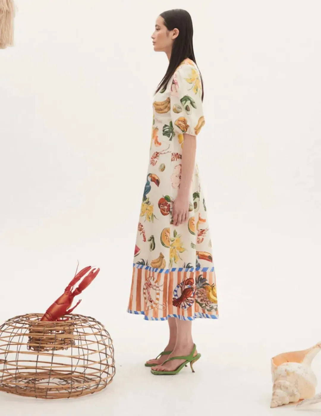 Alemais Theo Midi Dress Print Size 10  for rent on The Volte - main image