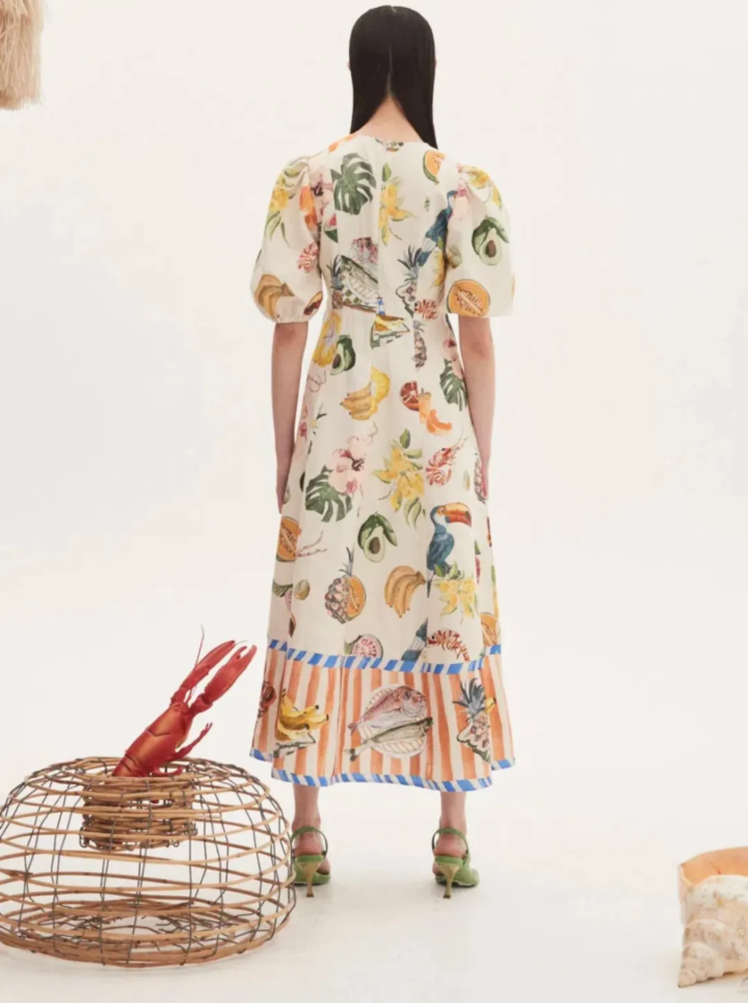 Alemais Theo Midi Dress Print Size 10  for rent on The Volte - main image