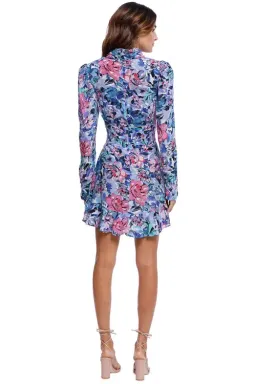 Rebecca Vallance La Violette Mini Dress Blue Multi Print Size 8 for rent on The Volte - image 3