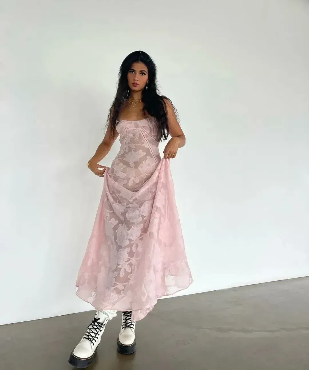 House of CB  Seren Dress Pink Size 8   for rent on The Volte - main image