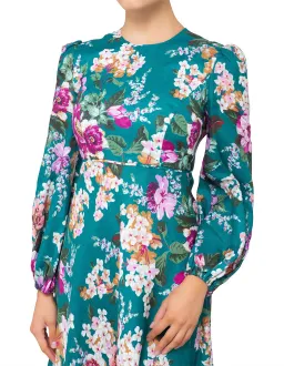 Zimmermann Allia high neck dress in Emerald Floral  Size 2/ AU 12 for rent on The Volte - image 3