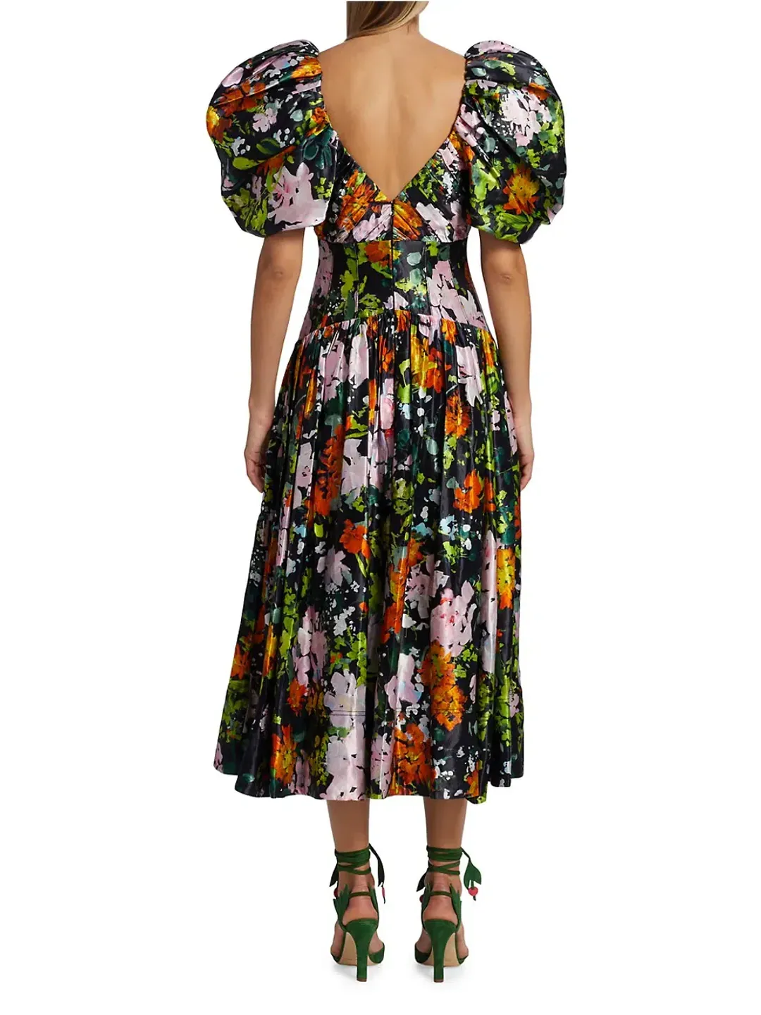 AJE - Gabrielle Plunge Midi Dress Floral - Size 10 for rent on The Volte - main image
