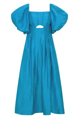 Aje Eugenie Off Shoulder Midi Dress Azure Blue Size AU 8 for rent on The Volte - image 3