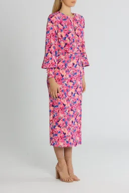 Rebecca Vallance Little Havana Midi Dress Pink Print Size AU 14 for rent on The Volte - image 2