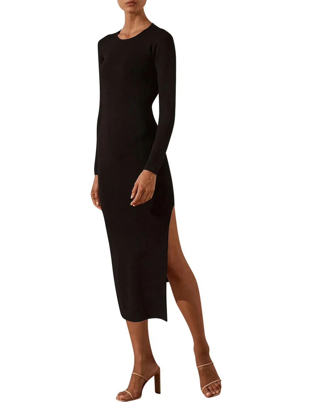 Shona Joy Lyon Long Sleeve Backless Midi Dress Black Size M/Au 12 for rent on The Volte - main image