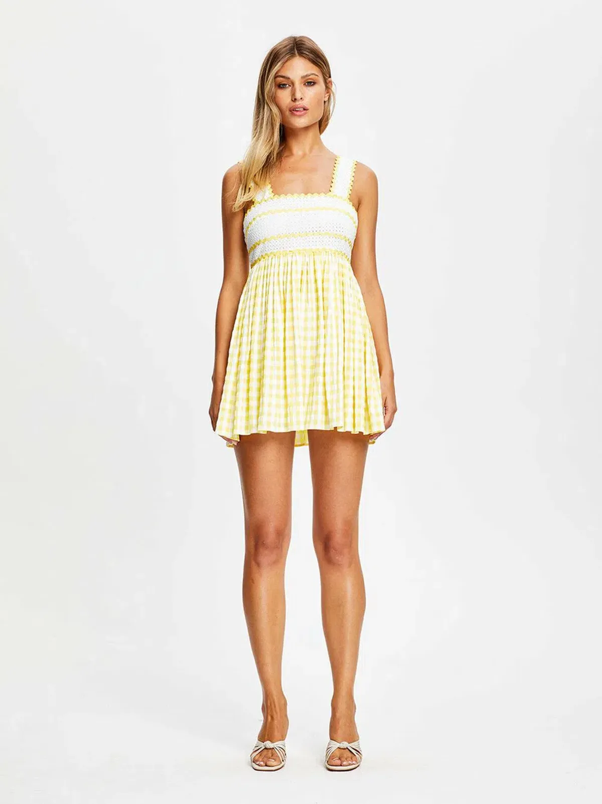 Alice Mccal Mango Wild Angels Mini Dress Yellow Size 12  for rent on The Volte - main image