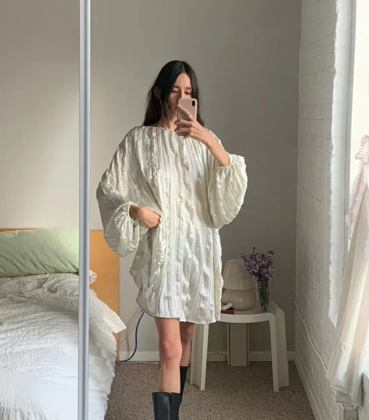 Local Woman Satin Crinkle Mini Dress One Size  for rent on The Volte - main image