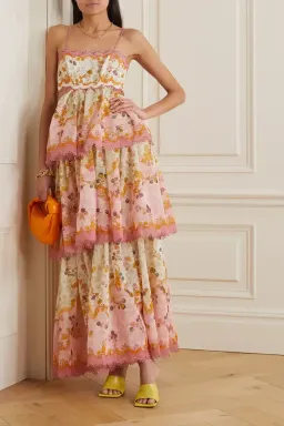 Zimmermann Laurel Frill Midi Dress Floral Size 2 / AU 12 for rent on The Volte - image 3