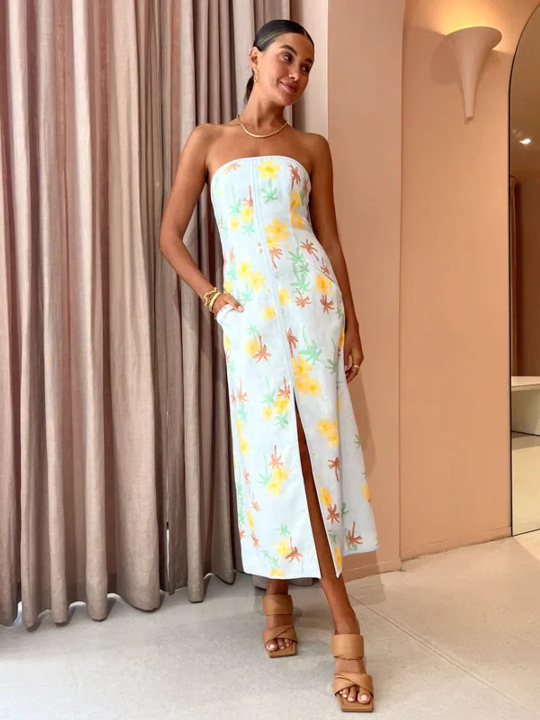 Roame Amulet Dress in Palmero Size 0 / AU 6  for rent on The Volte - main image