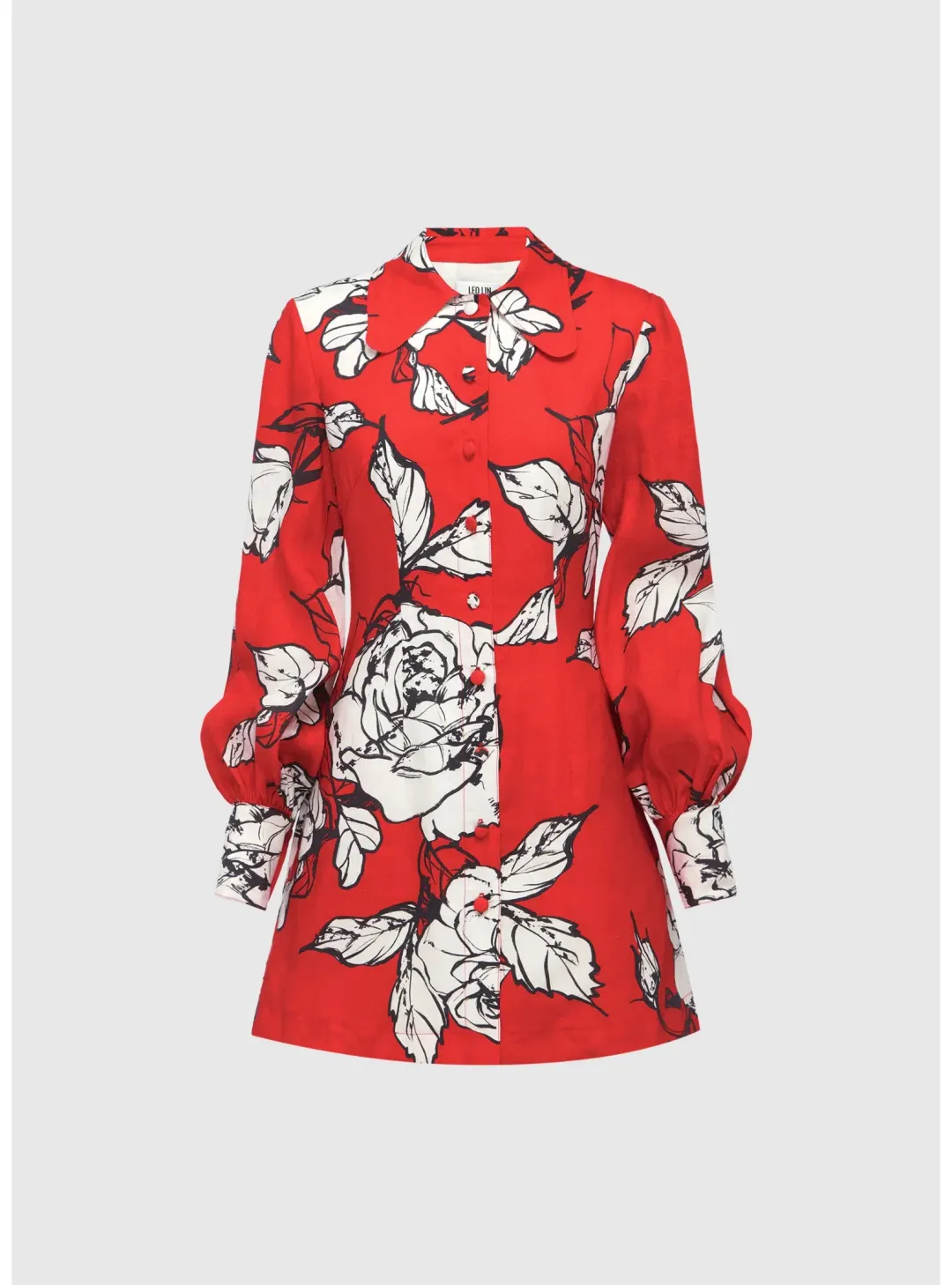 Leo and Lin Luminous Linen Mini Dress Imperial Size AU 12 for rent on The Volte - main image