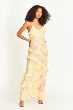 LoveShackFancy Rialto Maxi Dress Yellow Size 8 for rent on The Volte - image 1